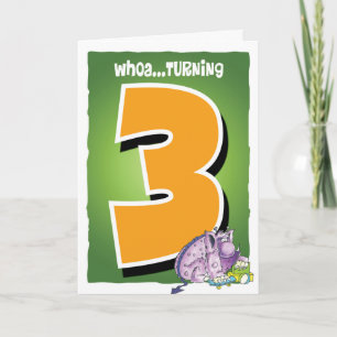 Glücklicher 3. Geburtstag Karte