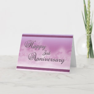 Glücklicher 3. Hochzeitstag (Hochzeitstag) Karte