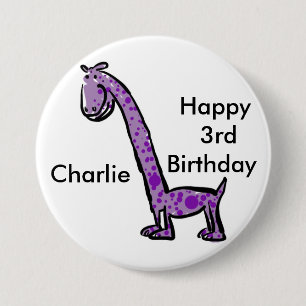 Glücklicher 3. (Namens) Dinosaurier des Button