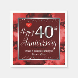 Glücklicher 40. Hochzeitstag Serviette