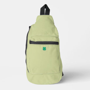 Glücklicher 4-Blatt-Irischer-Klee hellgrüner Rucks Crossbody Bag
