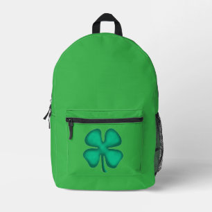 Glücklicher 4-Blatt-Irischer-Kleeblatt-grüner-Ruck Bedruckter Rucksack
