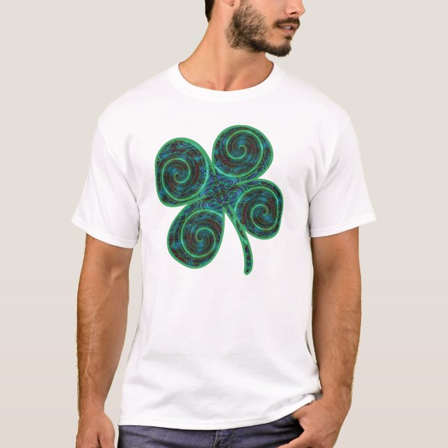 Glücklicher 4 Blatt-Klee T-Shirt (Vorderseite)