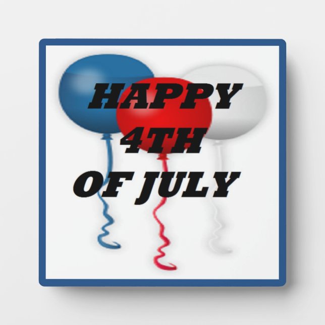 "GLÜCKLICHER 4. JULI" BALLOONS FOTOPLATTE (Vorderseite)