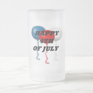 "GLÜCKLICHER 4. JULI" BALLOONS MATTGLAS BIERGLAS