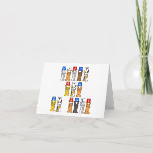 Glücklicher 4. Juli Cartoon Katzen Karte