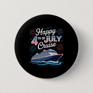 Glücklicher 4. Juli Kreuzfahrt Patriotische Famili Button