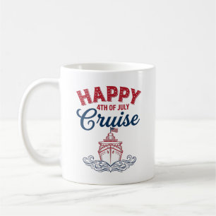 Glücklicher 4. Juli Kreuzfahrt Patriotisches Schif Kaffeetasse
