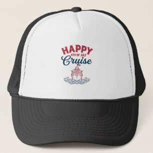 Glücklicher 4. Juli Kreuzfahrt Patriotisches Schif Truckerkappe