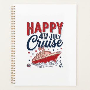 Glücklicher 4. Juli Kreuzfahrt Vintage Patriotisch Planer