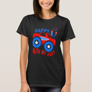 Glücklicher 4. Juli LKW Feuerwerk für Kinder T-Shirt