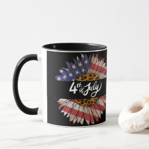 Glücklicher 4. Juli Sonnenblume T - Shirt der Frau Tasse