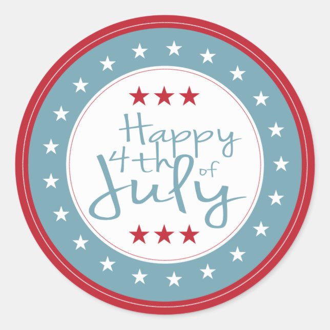 Glücklicher 4. Juli Stars Stickers (Vorderseite)