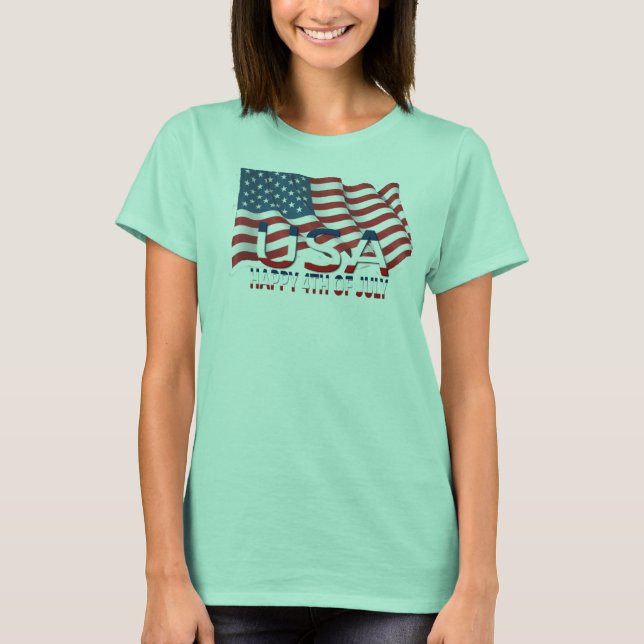 GLÜCKLICHER 4. JULI T-Shirt (Vorderseite)
