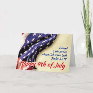 GLÜCKLICHER 4. JULI USA Patriotische Schrift maßge Karte