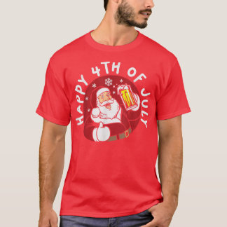 Glücklicher 4. Juli Weihnachtsferien Strand T-Shirt
