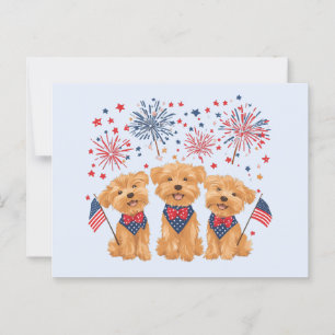 Glücklicher 4. Juli Yorkie Hunde Postkarte