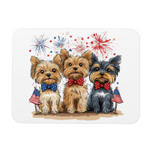 Glücklicher 4. Juli Yorkshire Terrier Dogs Magnet