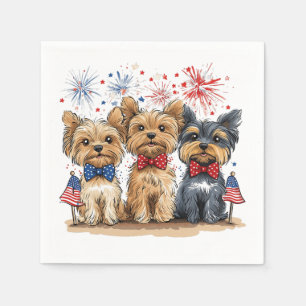 Glücklicher 4. Juli Yorkshire Terrier Dogs Serviette