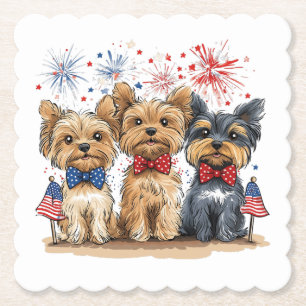 Glücklicher 4. Juli Yorkshire Terrier Dogs Untersetzer