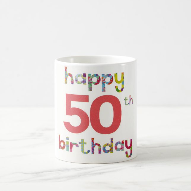 glücklicher 50. Geburtstag Kaffeetasse (Mittel)