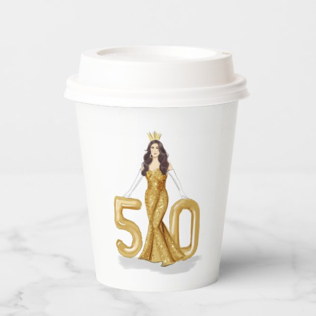 glücklicher 50. Geburtstag Pappbecher (Vorderseite)