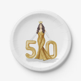 glücklicher 50. Geburtstag Pappteller