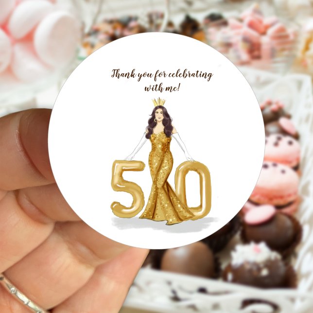 glücklicher 50. Geburtstag Runder Aufkleber (Von Creator hochgeladen)