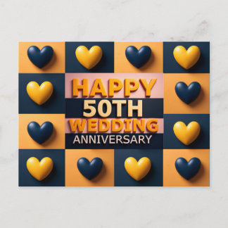 Glücklicher 50. Hochzeitstag Postkarte