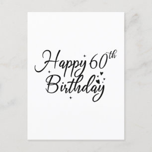 Glücklicher 60. Geburtstag Kuchenaufsatz 60 Jahre Postkarte