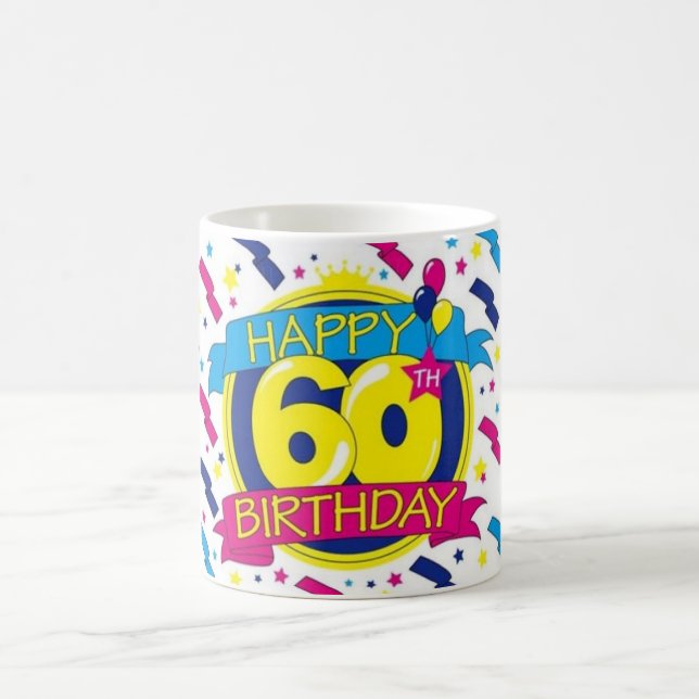 glücklicher 60. Geburtstag Tasse (Mittel)