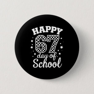Glücklicher 67. Schultag Schüler Lehrer Kinder 100 Button