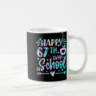 Glücklicher 67. Schultag Tie Dye Regenbogen 67 Tag Kaffeetasse