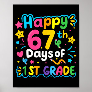 Glücklicher 67. Tag der 1. Klasse Schul-Meme 67 Ki Poster