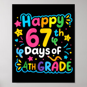 Glücklicher 67. Tag der 4. Klasse Schul-Meme 67 Ki Poster