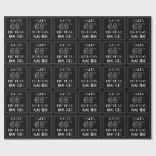 GLÜCKLICHER 68. GEBURTSTAG; Art-Déco-Stil mit Indi Geschenkpapier