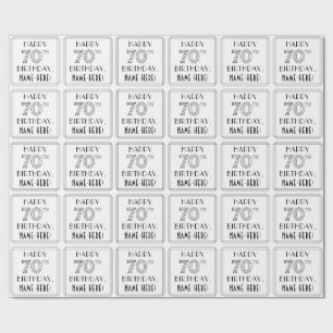 GLÜCKLICHER 70. GEBURTSTAG; Art-Déco-Stil; Individ Geschenkpapier