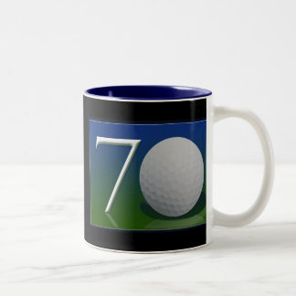 Glücklicher 70. Geburtstag für Golfnuß Zweifarbige Tasse
