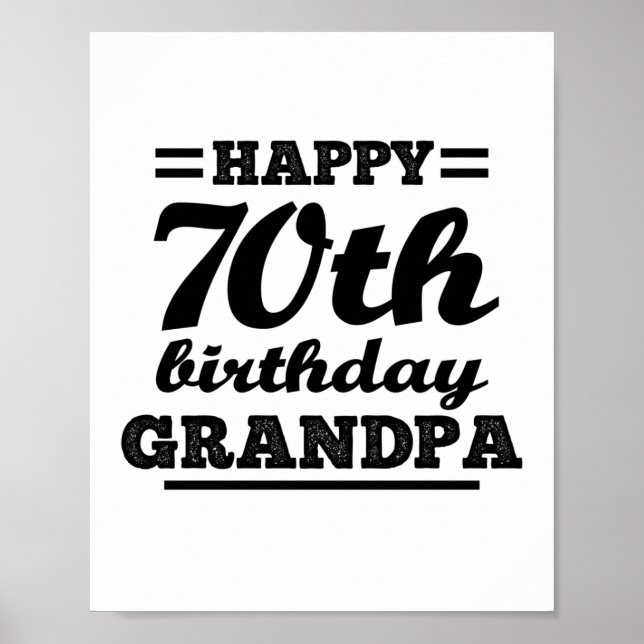 glücklicher 70. Geburtstag Großvater Poster (Vorne)