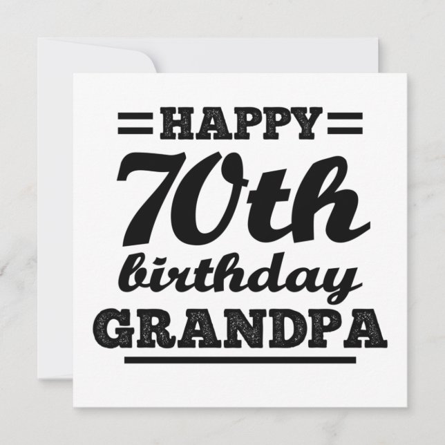 glücklicher 70. Geburtstag Großvater Save The Date (Vorderseite)