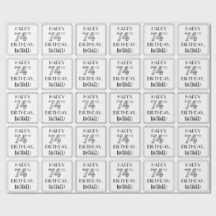 GLÜCKLICHER 74. GEBURTSTAG; Art-Déco-Stil; Individ Geschenkpapier