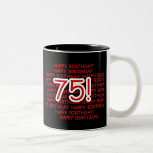 Glücklicher 75. Geburtstag Zweifarbige Tasse