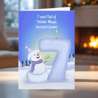 Glücklicher 7. Geburtstag Schneemann für den Cousi