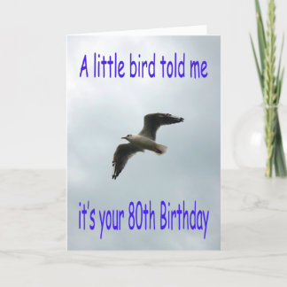 Glücklicher 80. Geburtstag Fliegender Seagull-Voge Karte