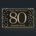 Glücklicher 80. Geburtstagsbanner Black and Gold G Banner<br><div class="desc">Happy 80. Geburtstag Banner Black und Gold Glitzer Confetti. Printable Digital. Für weitere Anpassungen klicken Sie bitte auf die Schaltfläche "Anpassen" und verwenden Sie unser Designwerkzeug,  um diese Vorlage zu ändern.</div>