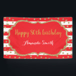 Glücklicher 80. Geburtstagsbanner Rot und Gold Gli Banner<br><div class="desc">Happy 80. Geburtstag Banner für Frauen oder Mann. Red und Gold Geburtstagsparty Banner. Gold Glitzer Confetti. Schwarze und weiße Streifen. Printable Digital. Für weitere Anpassungen klicken Sie bitte auf die Schaltfläche "Anpassen" und verwenden Sie unser Designwerkzeug,  um diese Vorlage zu ändern.</div>