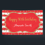 Glücklicher 80. Geburtstagsbanner Rot und Gold Gli Banner<br><div class="desc">Happy 80. Geburtstag Banner für Frauen oder Mann. Red und Gold Geburtstagsparty Banner. Gold Glitzer Confetti. Schwarze und weiße Streifen. Printable Digital. Für weitere Anpassungen klicken Sie bitte auf die Schaltfläche "Anpassen" und verwenden Sie unser Designwerkzeug,  um diese Vorlage zu ändern.</div>