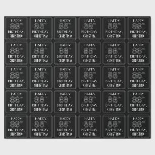 GLÜCKLICHER 88. GEBURTSTAG; Art-Déco-Stil mit Indi Geschenkpapier