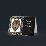 Glücklicher 89. Geburtstag mit Aquarell-Wolf Karte<br><div class="desc">Wolf,  Wölfe,  wildes Tier,  Natur,  Aquarell</div>