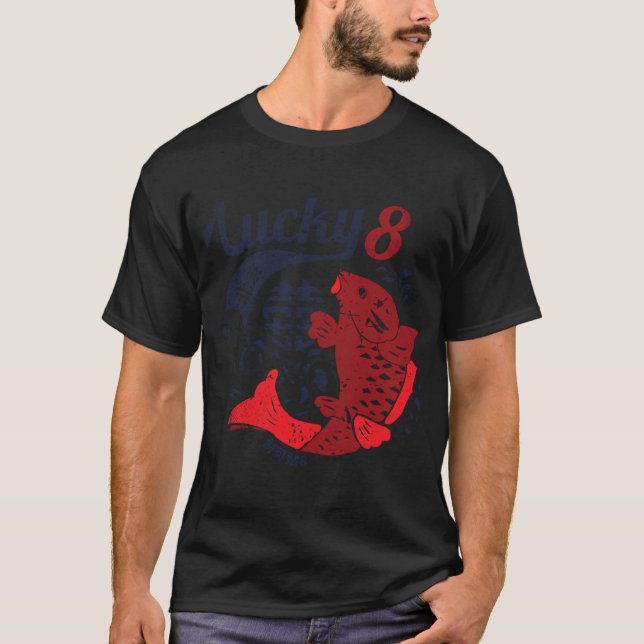 Glücklicher 8 Fisch T-Shirt (Vorderseite)